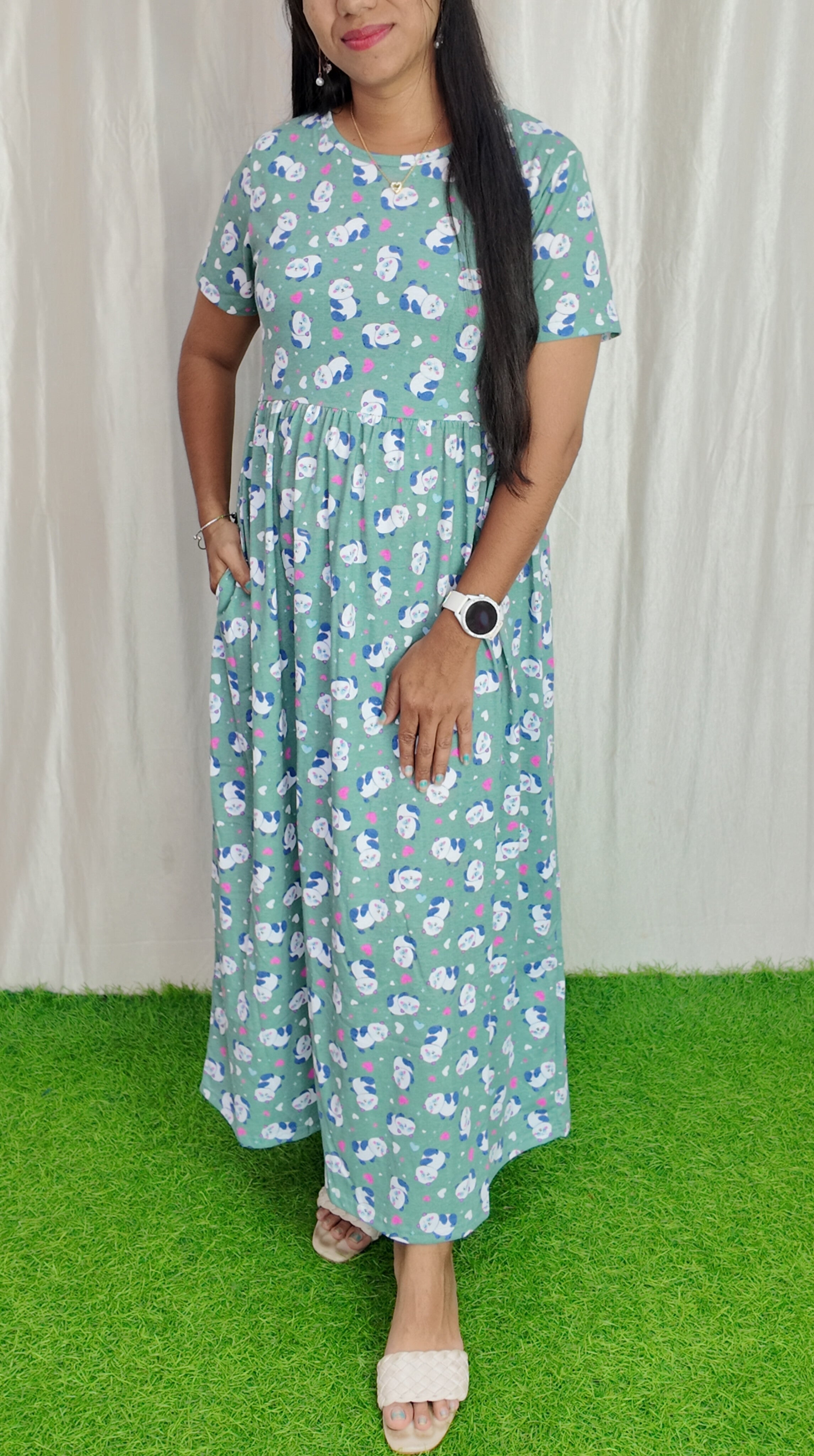 Cotton Loungewear Maxi (Non feeding) Buy 3 @1200/-