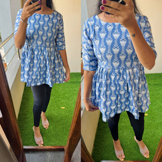 SUMMER SPECIAL PEPLUM TOP IN BEAUTIFUL PRINTS- Non Feeding Only