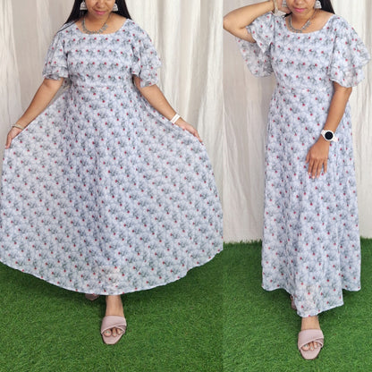 Georgette Maxi Short Sleeves inside(with Lining) ( Non Feeding only)
