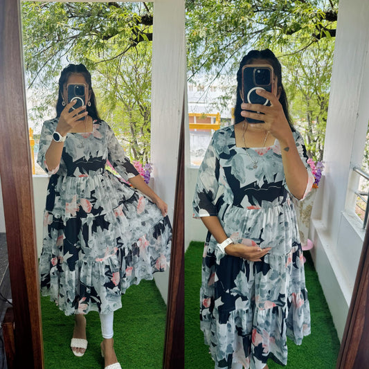 Feeding- Georgette Western Dress