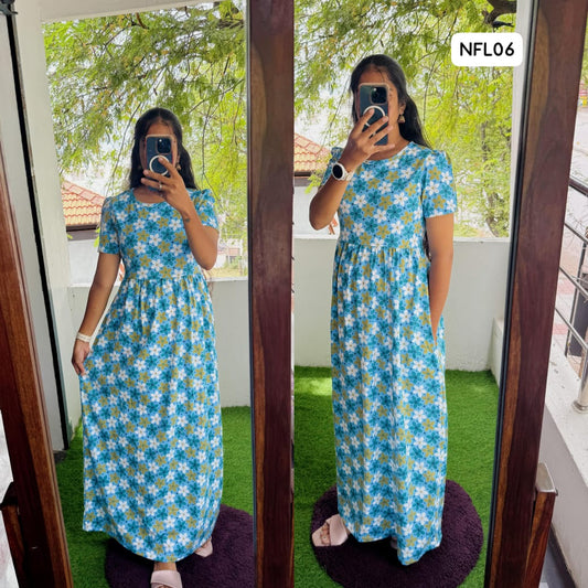 FLN060 Cotton Loungewear Full Maxi (Non feeding) LENGTH 50-51"