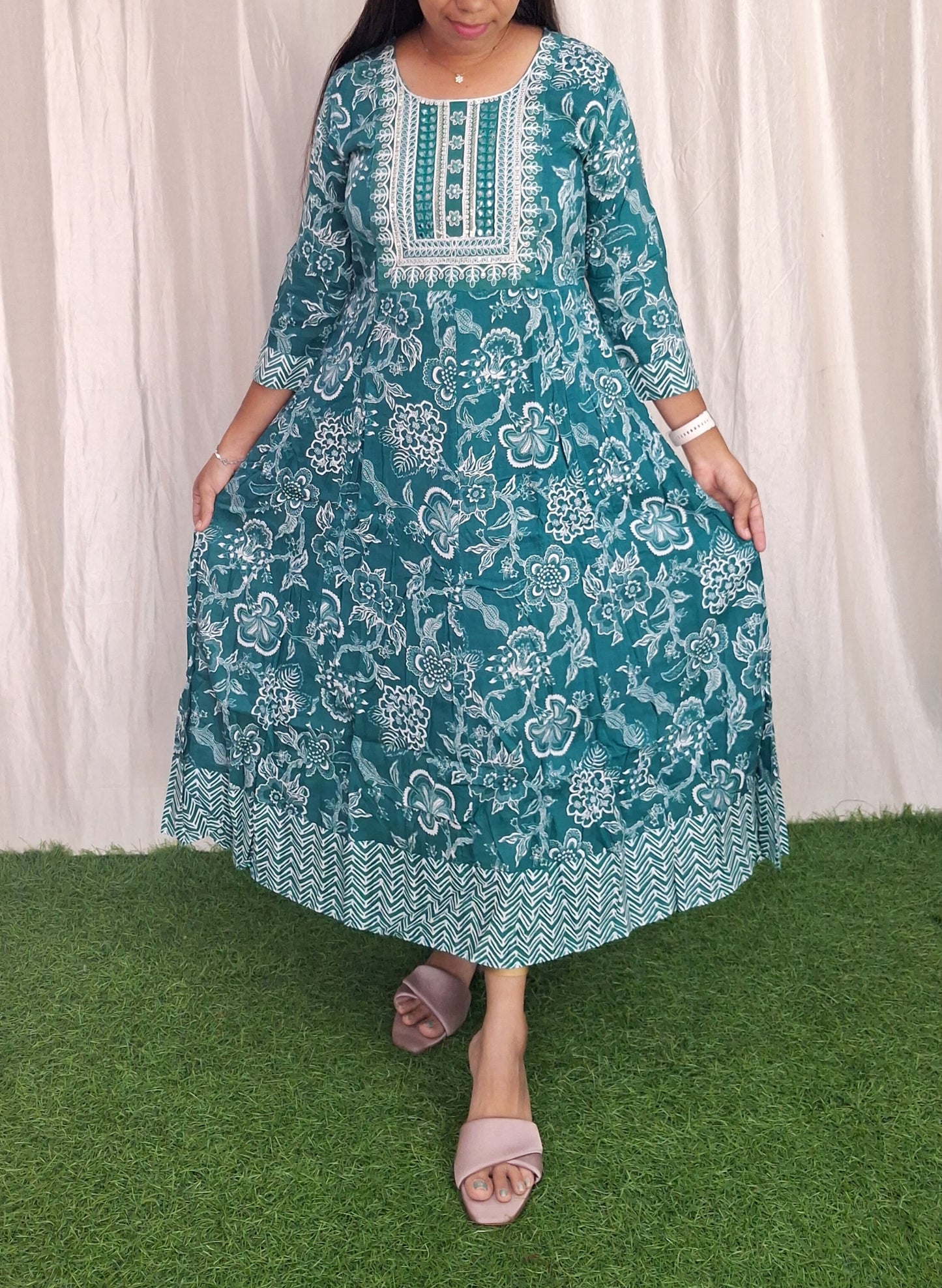 Rayon Embroidery Kurti( without lining) ( Non Feeding only)-064
