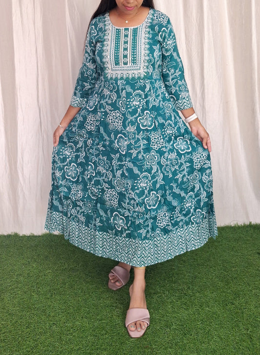 Buy 1 Get 1 Free Rayon Embroidery Kurti( without lining) ( Non Feeding only)-064