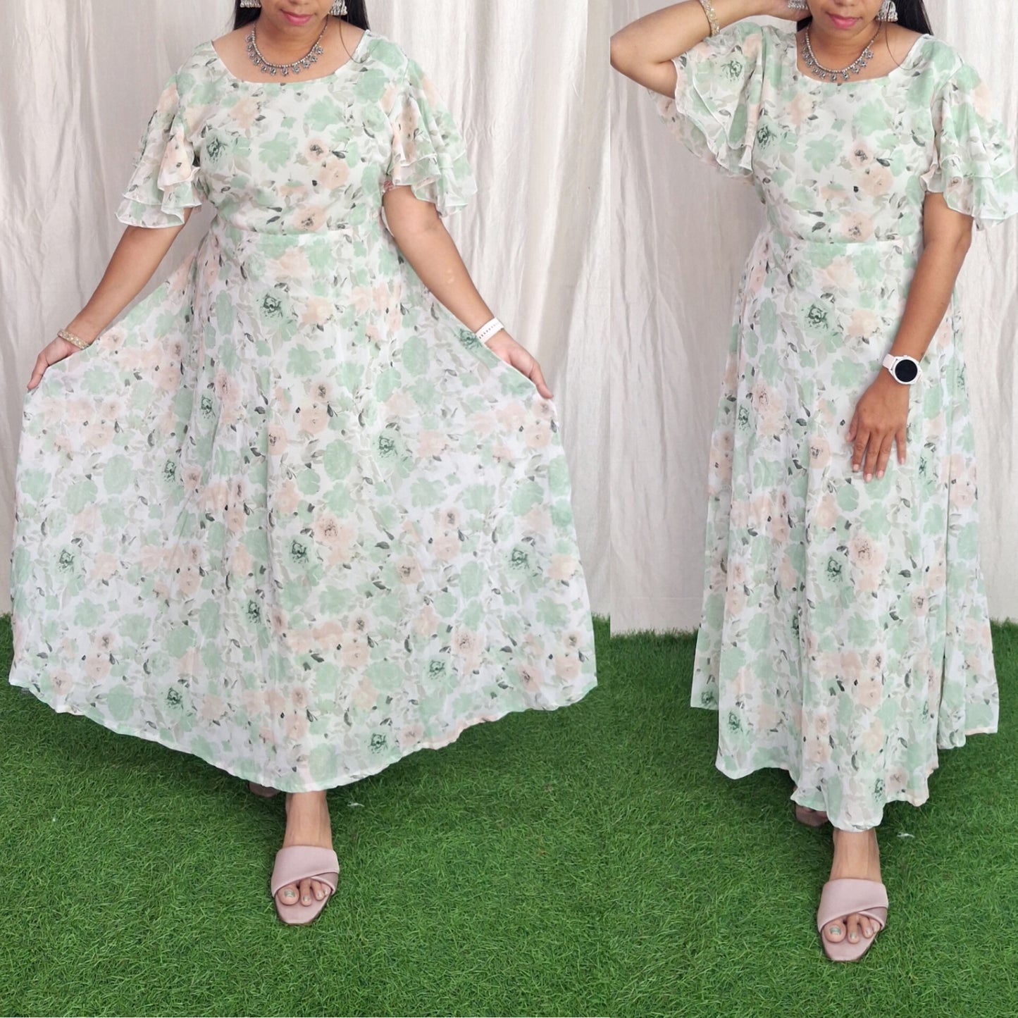 Georgette Maxi (with Lining) ( Non Feeding only)-122