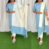 Premium Raw Silk Salwar Set-(Top,Bottom,Duppatta)-Non Feeding Only