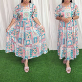 Buy 1 Get 1 Free Chinon Printed Gowns (with Lining) ( Non Feeding only)-083